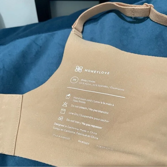 HONEYLOVE Silhouette Bra Size Medium Sand Wireless Adjustable Unlined EUC - Picture 5 of 6